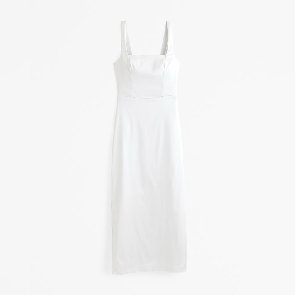 NWT White Bridal Dress ~ Sculpting Stretch Midi Dress - Picture 5 of 7